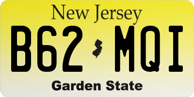 NJ license plate B62MQI