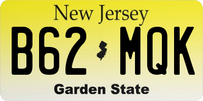 NJ license plate B62MQK