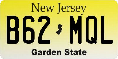 NJ license plate B62MQL