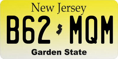 NJ license plate B62MQM