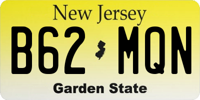 NJ license plate B62MQN