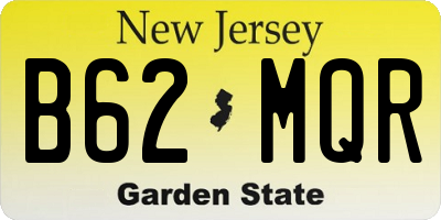NJ license plate B62MQR
