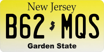 NJ license plate B62MQS
