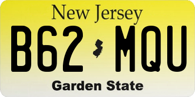NJ license plate B62MQU