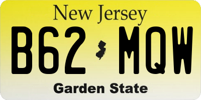 NJ license plate B62MQW