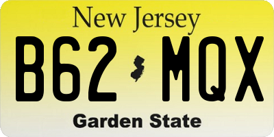 NJ license plate B62MQX