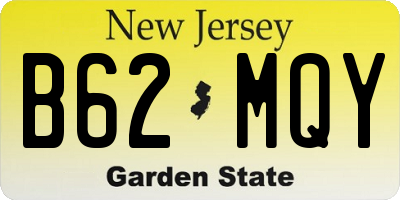 NJ license plate B62MQY