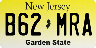 NJ license plate B62MRA