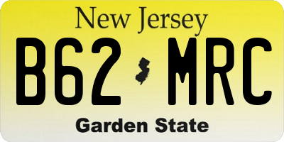 NJ license plate B62MRC