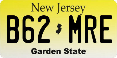 NJ license plate B62MRE