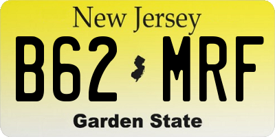NJ license plate B62MRF