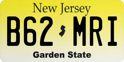 NJ license plate B62MRI