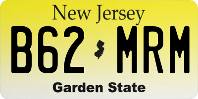 NJ license plate B62MRM