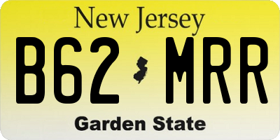 NJ license plate B62MRR
