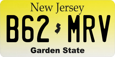 NJ license plate B62MRV