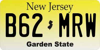 NJ license plate B62MRW