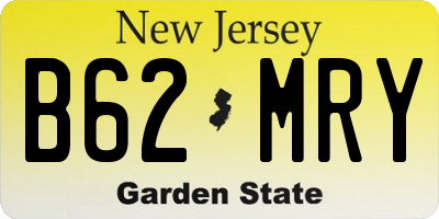 NJ license plate B62MRY