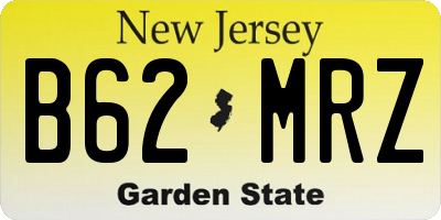 NJ license plate B62MRZ