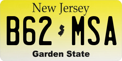 NJ license plate B62MSA