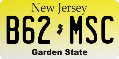 NJ license plate B62MSC