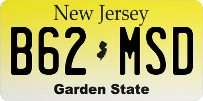 NJ license plate B62MSD