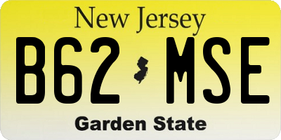 NJ license plate B62MSE