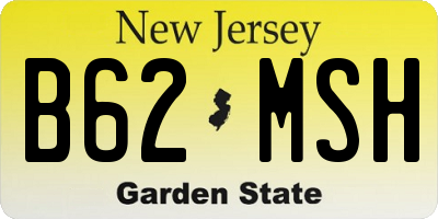 NJ license plate B62MSH