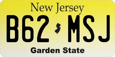 NJ license plate B62MSJ