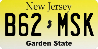 NJ license plate B62MSK