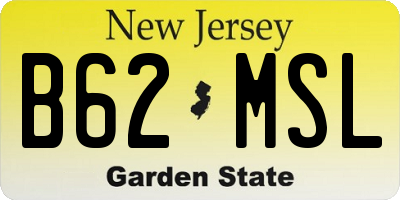 NJ license plate B62MSL