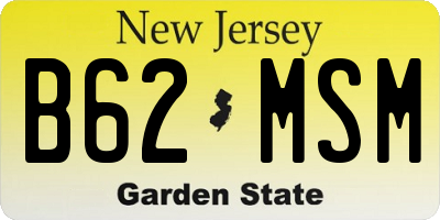 NJ license plate B62MSM
