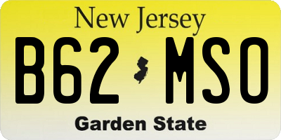 NJ license plate B62MSO