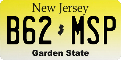NJ license plate B62MSP
