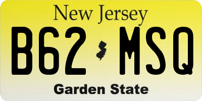 NJ license plate B62MSQ