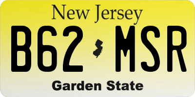 NJ license plate B62MSR