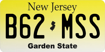 NJ license plate B62MSS