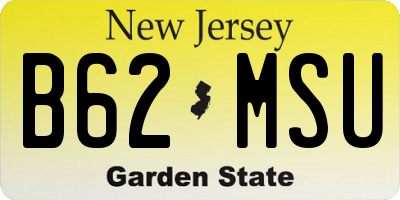 NJ license plate B62MSU