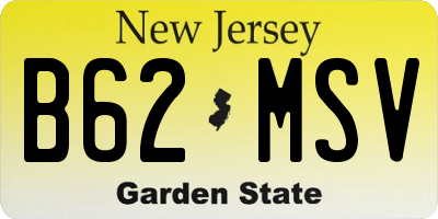 NJ license plate B62MSV