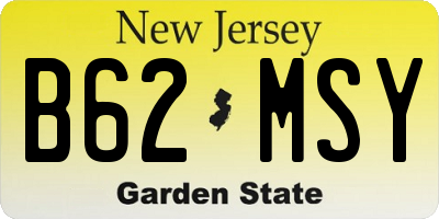 NJ license plate B62MSY