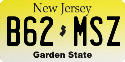 NJ license plate B62MSZ