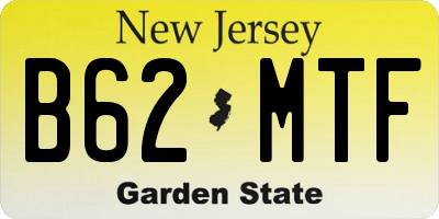 NJ license plate B62MTF