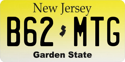 NJ license plate B62MTG