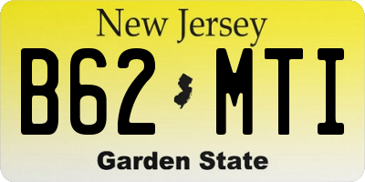 NJ license plate B62MTI