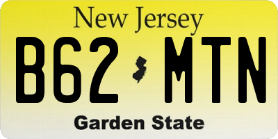 NJ license plate B62MTN