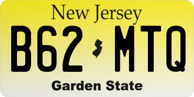 NJ license plate B62MTQ