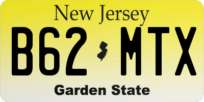 NJ license plate B62MTX