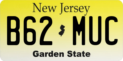 NJ license plate B62MUC