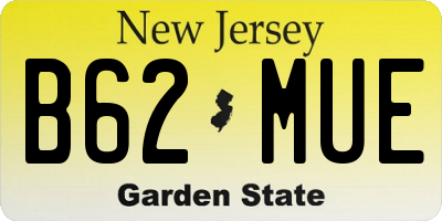 NJ license plate B62MUE