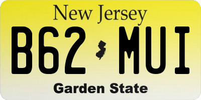 NJ license plate B62MUI