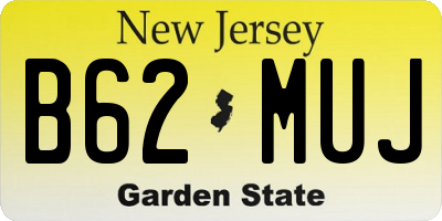 NJ license plate B62MUJ